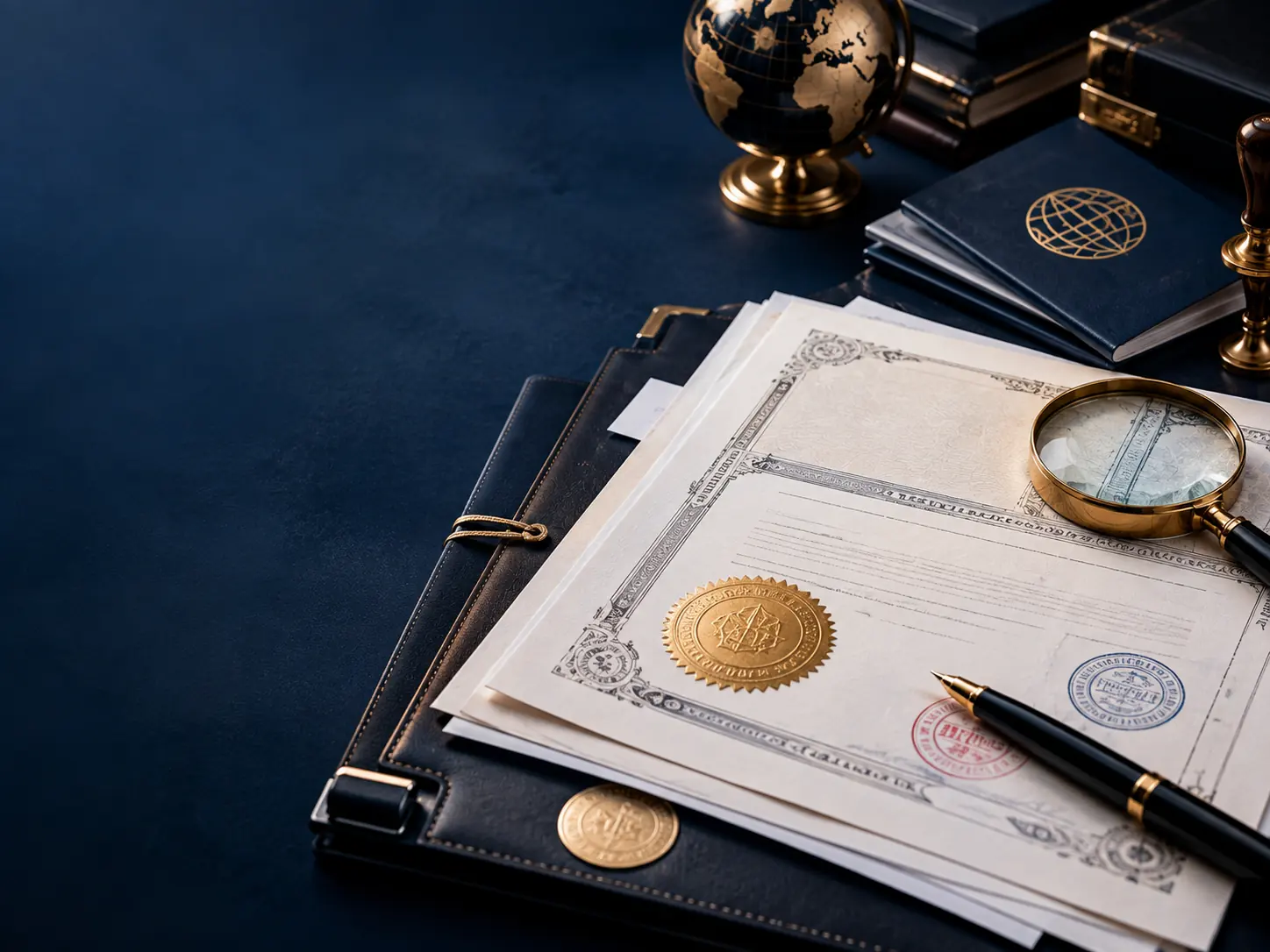 Documents with seals ready for apostille